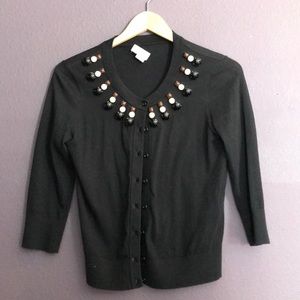 Beaded Black Cardigan, 3/4 sleeve by Kate Spade